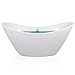 Freestanding Bathtub – 59 Inch Black Acrylic Bathtub – Modern Stand Alone Tub