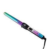 0.75” Curling Iron Set with Titanium-Coated Ceramic Barrel Technology and Heat Resistant Glove, Rainbow Curling Wand for All Hair Types, Hair Products for Women, Hair Styling Tools - Tru Beauty