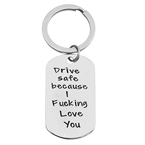 YouCY Drive Safe Keychain I Love You Lettering Key Chain Trucker Husband Gift For Dad Valentines Day Christmas Gift Stocking Stuffer Boyfriend Girlfriend Gift,2#