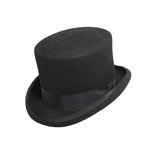 Scala Classico Men's Wool Felt English Topper Hat, Black, Large