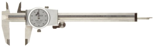 TESA Brown & Sharpe 75.115811 Stainless Steel Dial Caliper, White Face, 0"-6" Range, +/-0.001" Accuracy, 0.1" Resolution, Meets DIN 862 Specifications