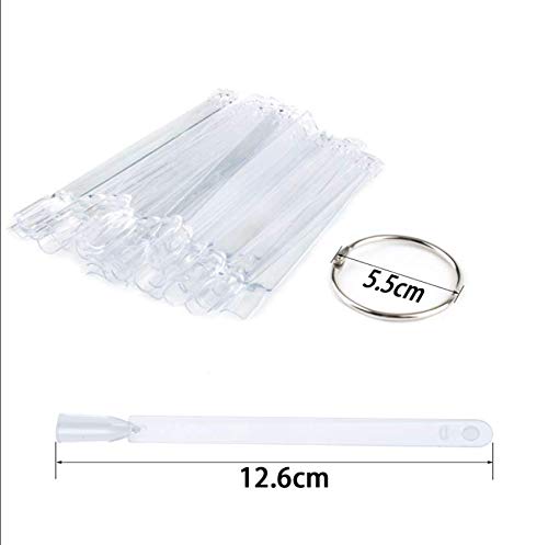 CINEEN Nail Display Tips Nail Art Polish Display Tip ,Fan-shaped False Nail Tips Fan for Vanish Practice Tools Colour Spectrum Display Sticks ,50 Pieces