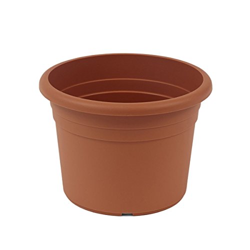 greemotion Pot de fleurs rond en plastique Ø 70cm 96L - Pot pour plantes extérieures et intérieures - Pot de jardin couleur terre cuite