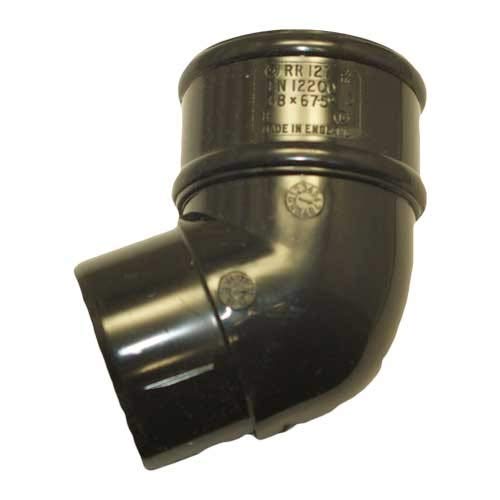 POLYPIPE RR127 Black 112.5deg Offset Bend for 68mm downpipe