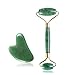 Frcolor Jade Roller for Face, Natural Facial Jade Stone Set Skin Massage Roller with Gua Sha Scraping Tools