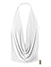 Simlu White Backless Tops for Women, White, Small