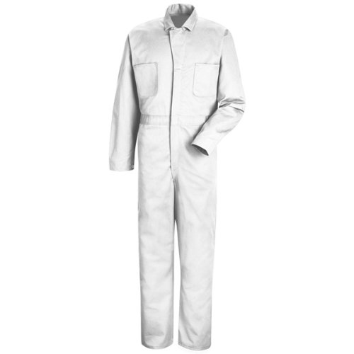 Red Kap Men's Button-front Cotton Coverall, White, 42