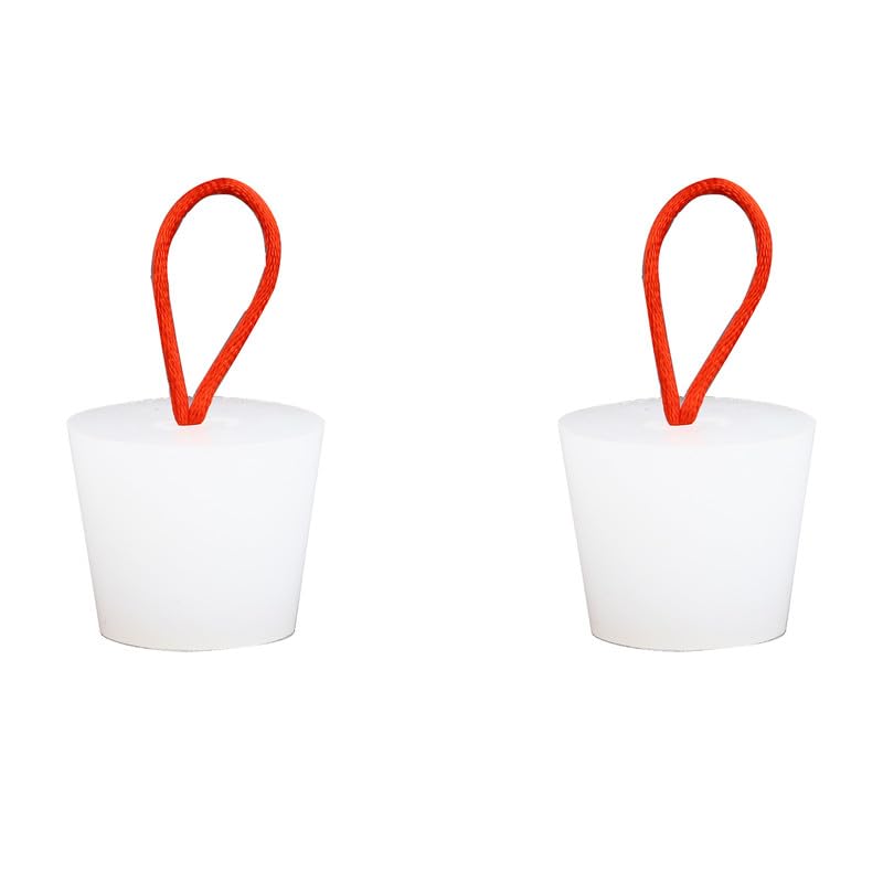 2 Pcs Rubber Tapered Plugs, 29mm x 22mmx 28mm Round Hole Plugs, White Rubber Stoppers, Insert End Caps with Handle for Bottle Jar Furniture