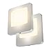 LED Concepts Pack of 2 Plug-in LED Night Lights – Ultra Slim, Cool-Touch Design – for Bedroom, Bathroom Hallway, Stairways, or Any Dark Room, Warm White