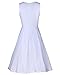 STYLEWORD Women's White Sundress Fashion 2024 Sleeveless Casual Beach Dresses Summer Fit and Flare Midi A-Line Dress Holiday Outfits(White,M)