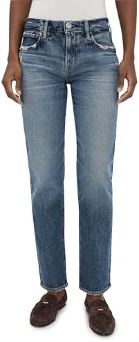 MOUSSY VINTAGE Women's Odessa Straight Low Jeans, Light Blue, 23