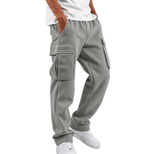 Mens Cargo Sweatpants Baggy Fleece Joggers Casual Sweat Pants with Pockets at Amazon