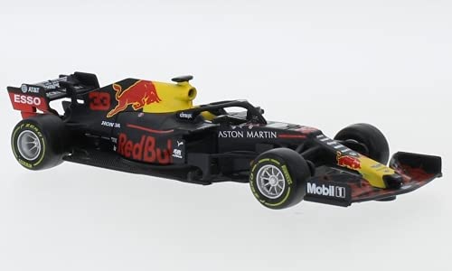 Bburago Red Bull Compatible Honda RB15 No.33 Aston Martin Red Bull Racing Formula 1 M.Verstappen 2019 1:43 Plastic Model Car Toy for Child Teen Male Indoor Manual Operation Large Plastic Toy Car Model
