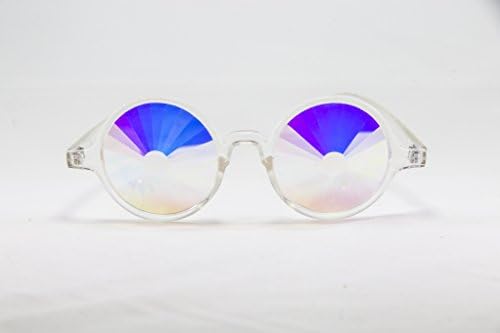 Festival Junkie Clear PLUR-Vision Rainbow Portal Kaleidoscope Glasses