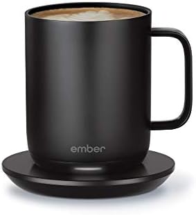 NEW Ember Temperature Control Smart Mug 2, 10 oz, Black, 1.5-hr Battery Life - App Controlled Heated Coffee Mug - Improved Design