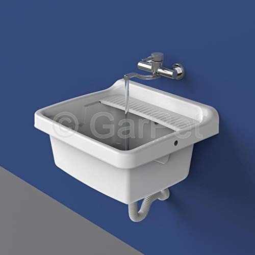 Waschbecken Set Ausgussbecken Kunststoff Werkstatt Keller Garten Waschtisch – Bild 5
