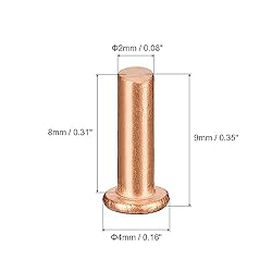 uxcell 200Pcs Copper Solid Rivets, 5/64" x