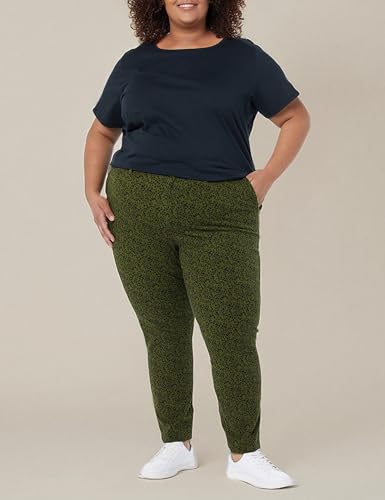 AMAZON ESSENTIALS WOMEN’S BI-STRETCH SKINNY ANKLE PANT (AVAILABLE IN PLUS SIZE), OLIVE ANIMAL PRINT, 34