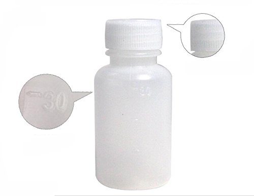 12PCS 30ml 1oz Empty Plastic Semitransparent Cylinder Shaped Graduated Laboratory Chemical Agent Bottle Water Bottle Jar Storage Case Container Pot - Thumbnail 2