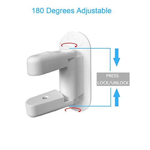 Door Lever Handle Lock 2 Pack Child Proof Door Lock Locker Strong 3M Adhesive For Children Kids Safety
