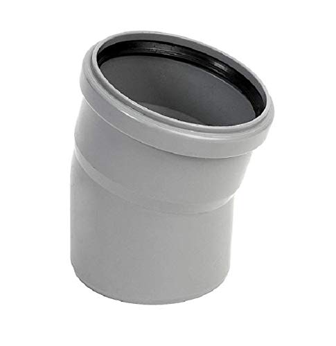 Soil Pipe 15 Degree Bend 110 mm Inlet - Push Fit - Grey - Waste