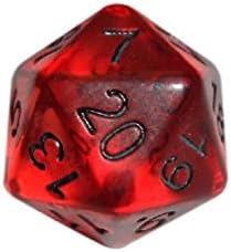 Red Translucent d20 Initiative Advantage Die for Role-Playing Games. 20 sided RPG Dice