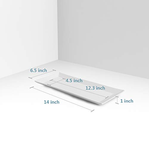 image for Sweese 704.101 14 Inch White Rectangular Plates, Serving Platters for 
