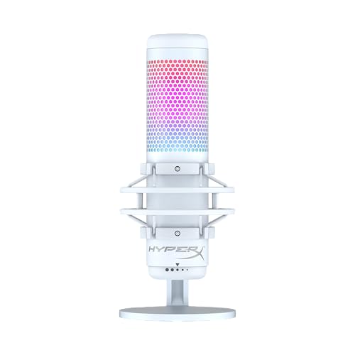 HyperX QuadCast S, RGB USB-Kondensatormikrofon für PC, PS5, Mac, Stoßgeschützte Halterung, 4 Richtcharakteristiken, Pop-Filter, Gain-Regler, Gaming, S