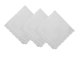 Dainty Cotton Handkerchief with Crochet Edges Set of 3
