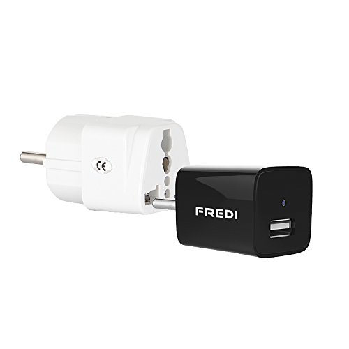 FREDI 1080P Mini Caméra Espion WiFi Caméscope Caché IP sans Fil Sécurité Caméra de Surveillance Chargeur USB Portable Détection de Mouvement (Jusqu\'à 128 Go)