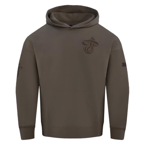 Pro Standard Mens NBA Miami Heat Neutral Pull Over Hoodie Dark Taupe M
