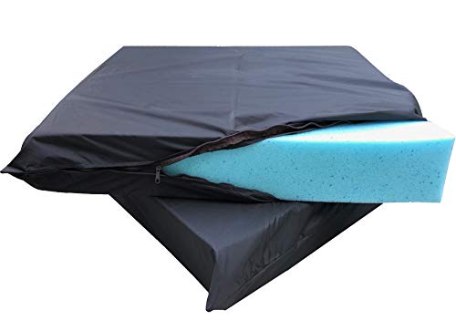 QQbed 2 Pack Deep Seat Gel Cooling Memory Foam Seat Cushions with Removable Waterproof Zipper Cover - Extra Large Size 24"X22"X4"