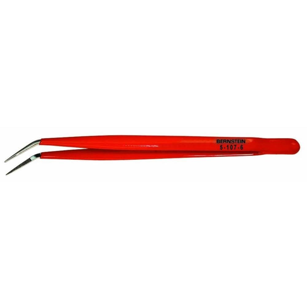 Bernstein 5-107-6 Mechanical Forceps 150 mm Curved Points Nickel-Plated Protective Insulation