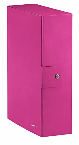 Leitz, caja, cierre de botones, carton plastificado, tamano 25 x 35, WOW, color Fucsia metallizzato Dorso 10 cm
