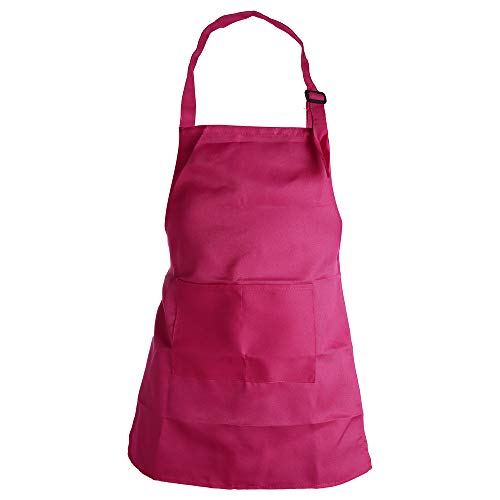 VILONG Pink Kids Apron, Medium Bib,210 Year Old Children's Smocks for Event