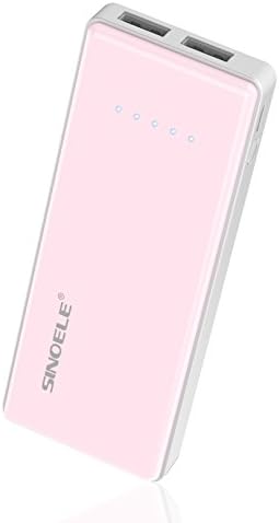 SINOELE Portable Power Bank 8000mAh Universal External Battery Pack Dual Usb Charger for iPhone, iPad and Samsung Galaxy and More (Pink))
