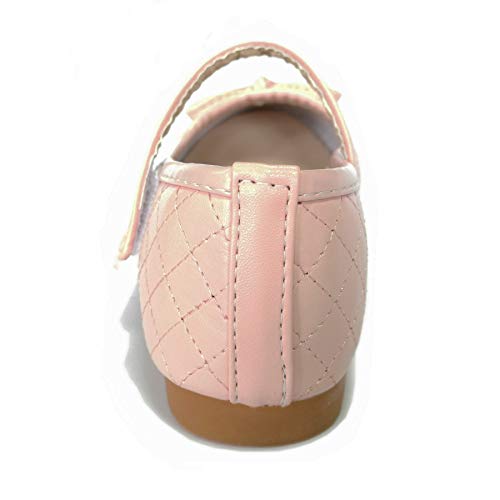 ALPHELIGANCE Girls Ballet Mary Jane Strap School Uniform Dress Flat Shoes (Toddler/Little Kid) Pink