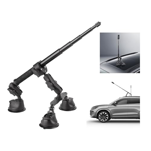 CENXI Suction Cup Car Mount for Action Camera, for Insta360 X5 X4 X3, Gopro,360° Rotation Car Holder for Windshield Window,Car Hood,Top Roof, Trunk lid