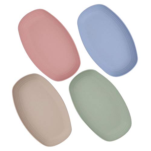 Yopay 8 Pack Wheat Straw Plates, 11 Inch Microwave Safe Lunch Dinner