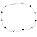 Sterling Silver Chain Necklace, Simulated Pearls Made with Swarovski Crystals, Onyx Stone Beads, 16