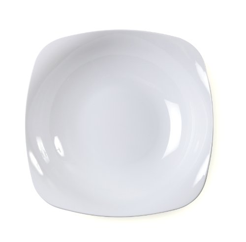 Fineline Settings 10-Piece Renaissance Rounded Square China-Like Bowl, 12-Ounce, White