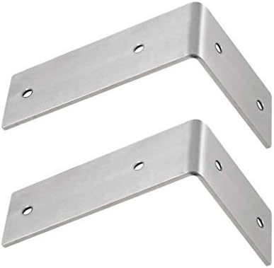 Shelf Brackets 90 Degree Angle Brace Brackets Load-Bearing 304 Stainless Steel Invisible Corner Thicken Corner Brace Shelf Wall Mounted Floating Helf(2pcs)