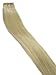 Blonde Real Hair Extensions Natural Straight 16 Inch Tape in Hair Extensions Human Hair #60 Platinum Blonde Tape Extensions with Adhesive Tapes 30grams 20pcs