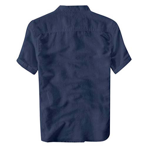 Polo Shirt for Men, F_Gotal Men's T-Shirt Fashion Summer Short Sleeve Breathable Cotton and Linen Casual Blouse Tops