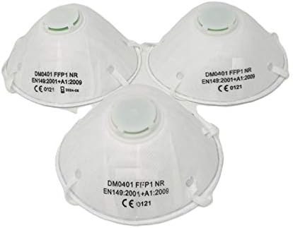 Pack of 2 - FFP2 Face Mask Airborne Particle Anti Dust Respirator Valved Vented - Higher Protection than Surgical Face mask UK stock FAST delivery