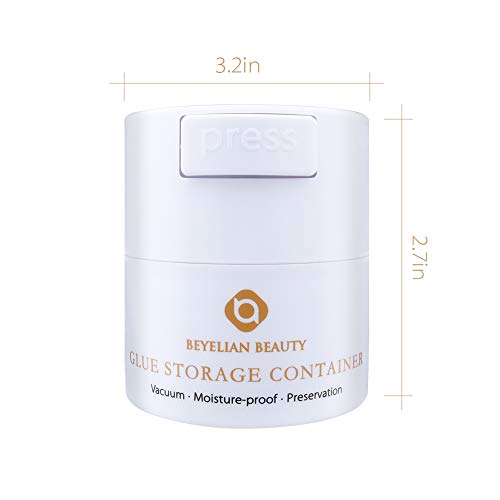 BEYELIAN Glue Storage Container Eyelash Extensions Adhesive Jar Stand Sealed Tank Lash Artists Tool White - Thumbnail 2
