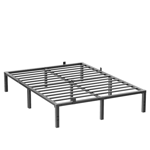 JUNHEDAMAI 14 Inch Queen Size Bed Frame, Heavy Duty Metal Platform Bed Frame Queen Size with