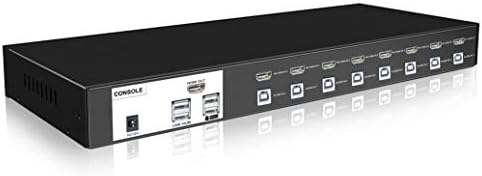 EAZY2HD KVM Switch HDMI 8 Port with 4K Ultra HD 1080P 3D with 8pcs Cables for PC Monitor Keyboard Mouse DVR NVR(USB 2.0), Hot Key Control and Push Buttons, Support HDMI 1.4v and HDCP