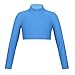 ranrann Kids Girls Long Sleeves Athletic Crop Top Mock Neck Yoga Active Sports Gymnastic Ballet Dance Dancewear