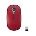 Jelly Comb 2.4G Slim Wireless Mouse with Nano Receiver, Less Noise, Portable Mobile Optical Mice for Notebook, PC, Laptop, Computer, MacBook - Black and Red